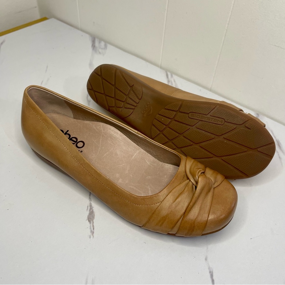 Abeo Terrie BIO System Tan Leather Knotted Flats Shoes Arch Support Size 7.5 - Picture 4 of 8